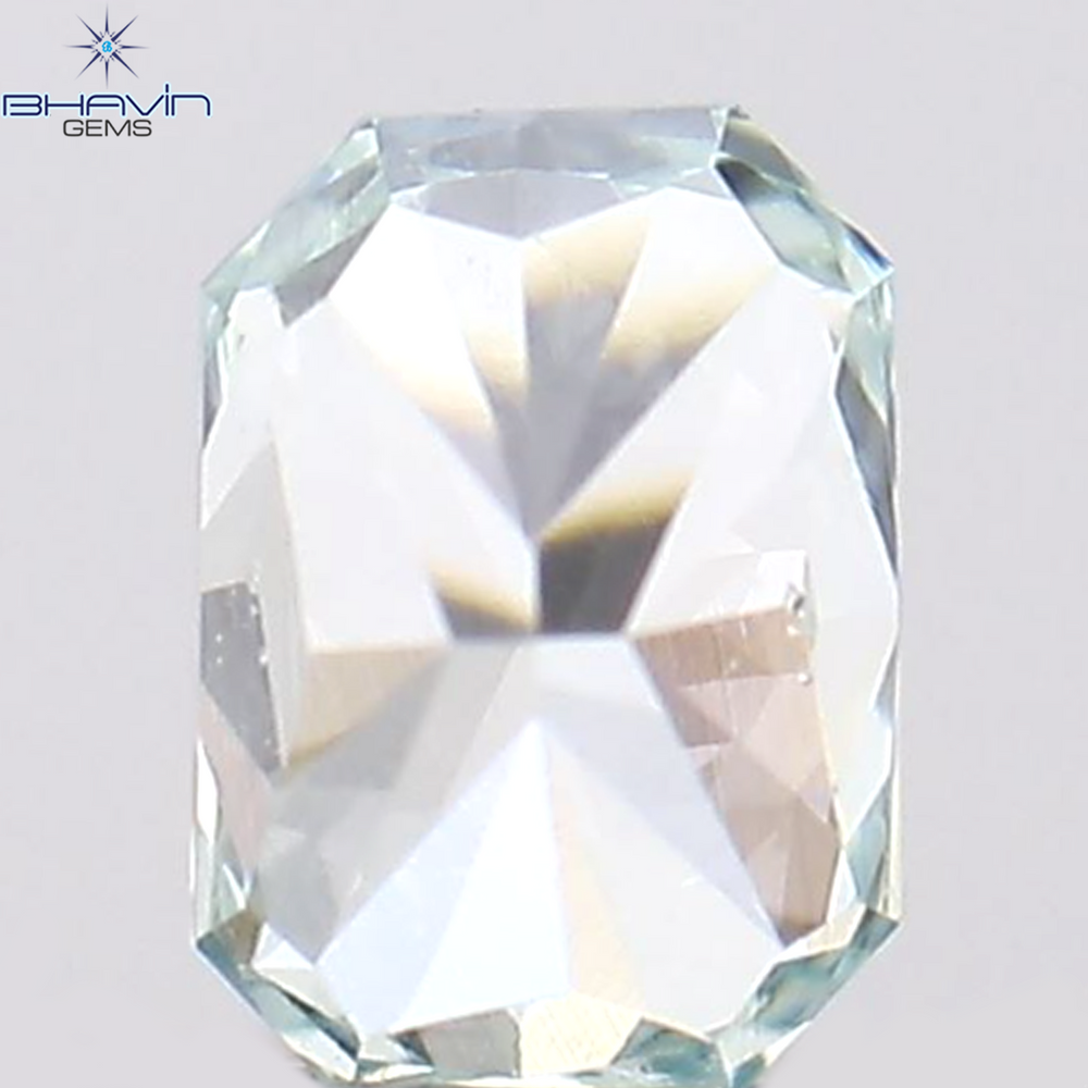 0.10 CT Radiant Shape Natural Diamond Greenish Blue Color VS1 Clarity (3.13 MM)