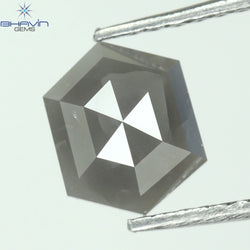 1.22 CT Hexagon Shape Natural Loose Diamond Gray Color I3 Clarity (7.32 MM)
