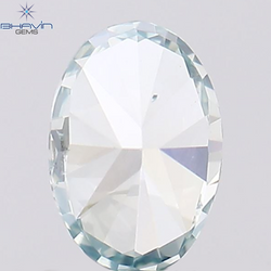 0.31 CT Oval Shape Natural Diamond Greenish Blue Color SI1 Clarity (4.95 MM)