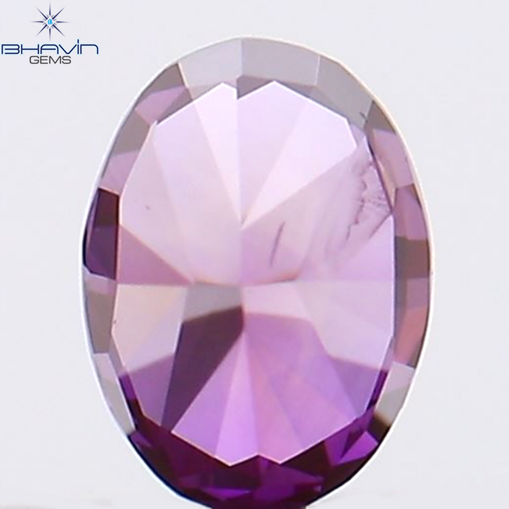 0.17 CT Oval Shape Natural Diamond Enhanced Pink Color VS2 Clarity (3.96 MM)