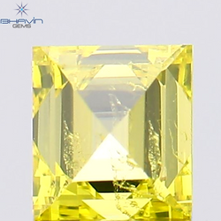 0.20 CT Square Cut Natural Diamond Enhanced Yellow Color SI1 Clarity (3.36 MM)