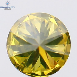 0.12 CT Round Shape Natural Diamond Green Yellow Color VS2 Clarity (3.23 MM)