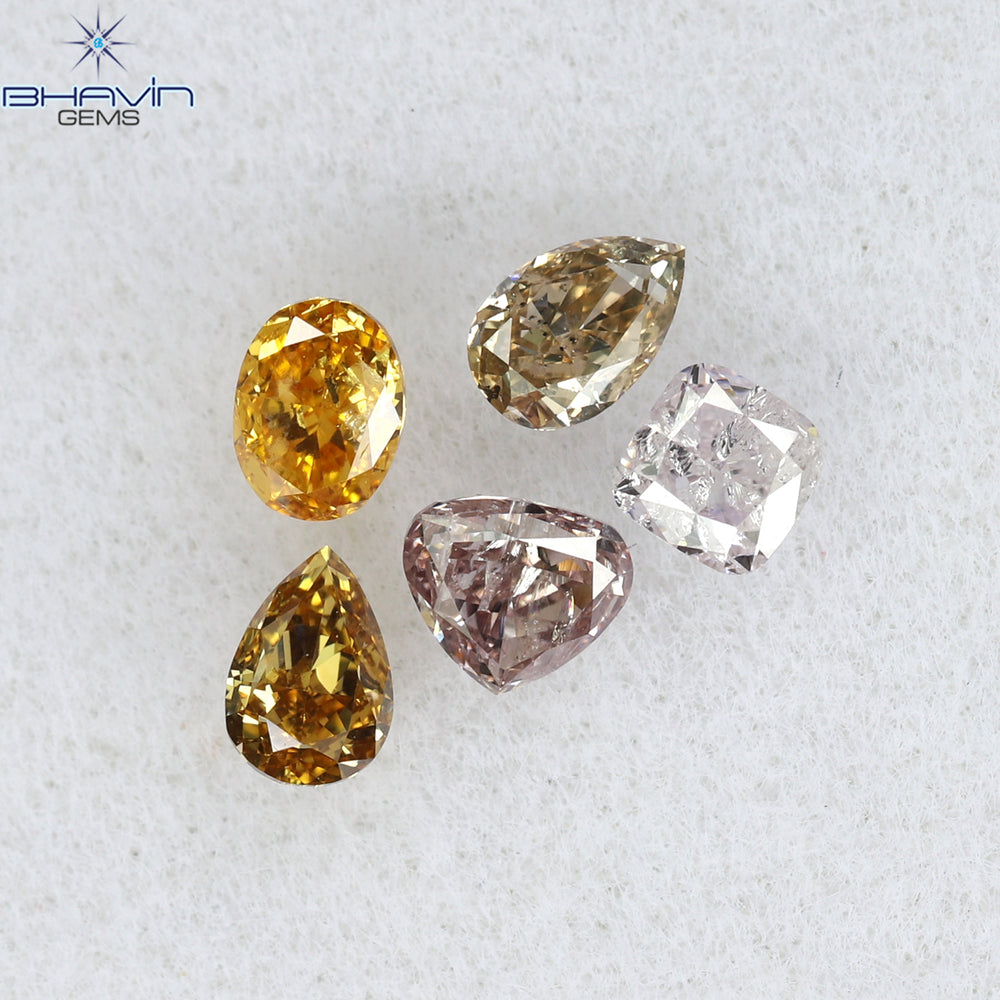 0.40 CT/5 PCS Mix Shape Natural Diamond Mix Color SI Clarity (3.30 MM)