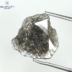 0.69 CT Slice Shape Natural Diamond Salt And Papper Color I3 Clarity (10.73 MM)