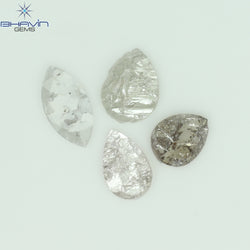 0.90 CT /4 Pcs Uncut Shape White Natural Loose Diamond I2 Clarity (7.25 MM)