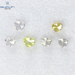0.51 CT/6 Pcs Heart Shape Natural Diamond Mix Color VS2 Clarity (2.59 MM)