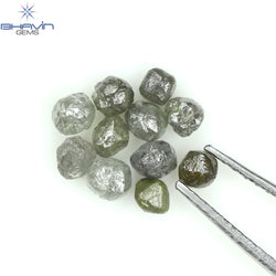 1.86 CT/11 PCS Rough Shape Grey Color Natural Diamond I3 Clarity (3.03 MM)