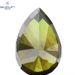 0.20 CT Pear Shape Natural Diamond Green Color I2 Clarity (4.55 MM)