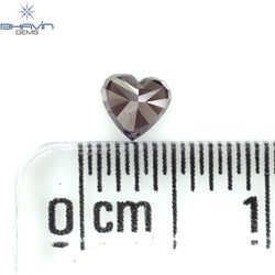 0.19 CT Heart Shape Enhanced Pink Color Natural Loose Diamond SI1 Clarity (3.54 MM)