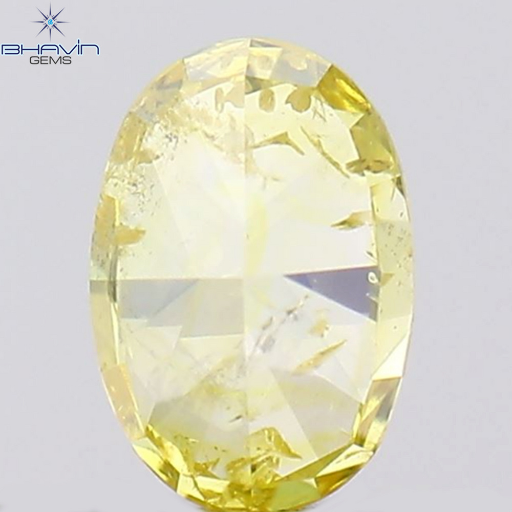 0.20 CT Oval Shape Natural Diamond Yellow Color I1 Clarity (4.25 MM)