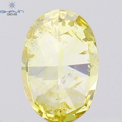 0.20 CT Oval Shape Natural Diamond Yellow Color I1 Clarity (4.25 MM)