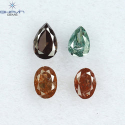 0.40 CT/4 Pcs Mix Shape Natural Diamond Pink Color SI Clarity (3.94 MM)