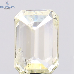 0.31 CT エメラルド シェイプ ナチュラル ダイヤモンド イエロー カラー I1 クラリティ (4.67 MM)