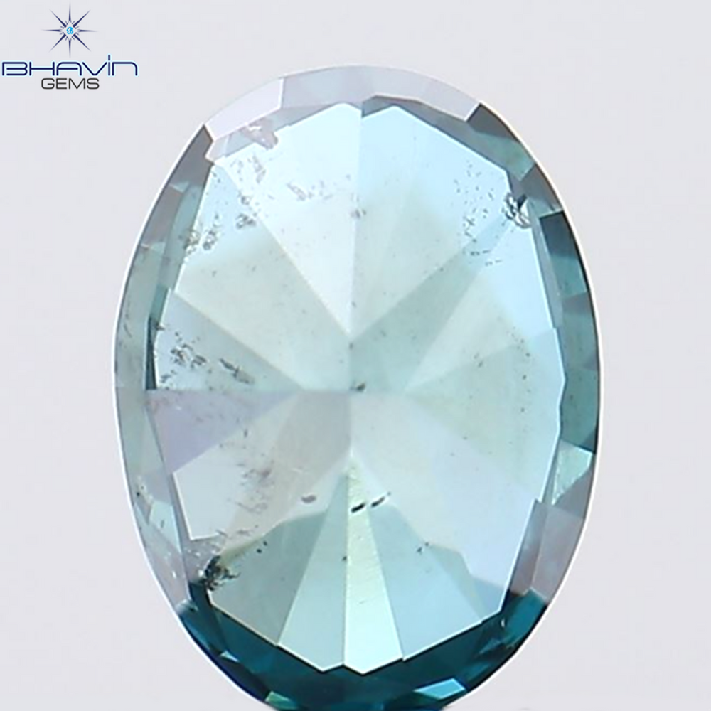 0.35 CT Oval Shape Natural Diamond Blue Color SI2 Clarity (5.10 MM)