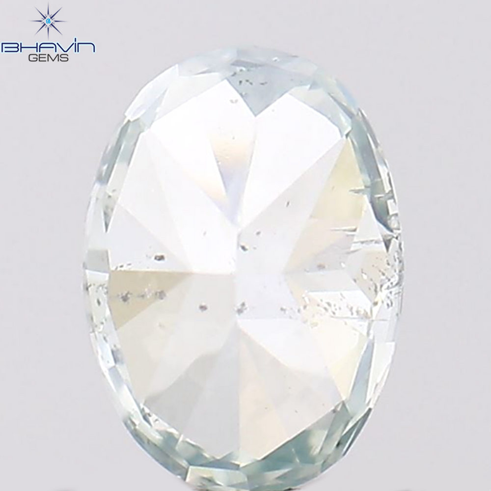0.17 CT Oval Shape Natural Diamond Greenish Blue Color SI2 Clarity (4.15 MM)