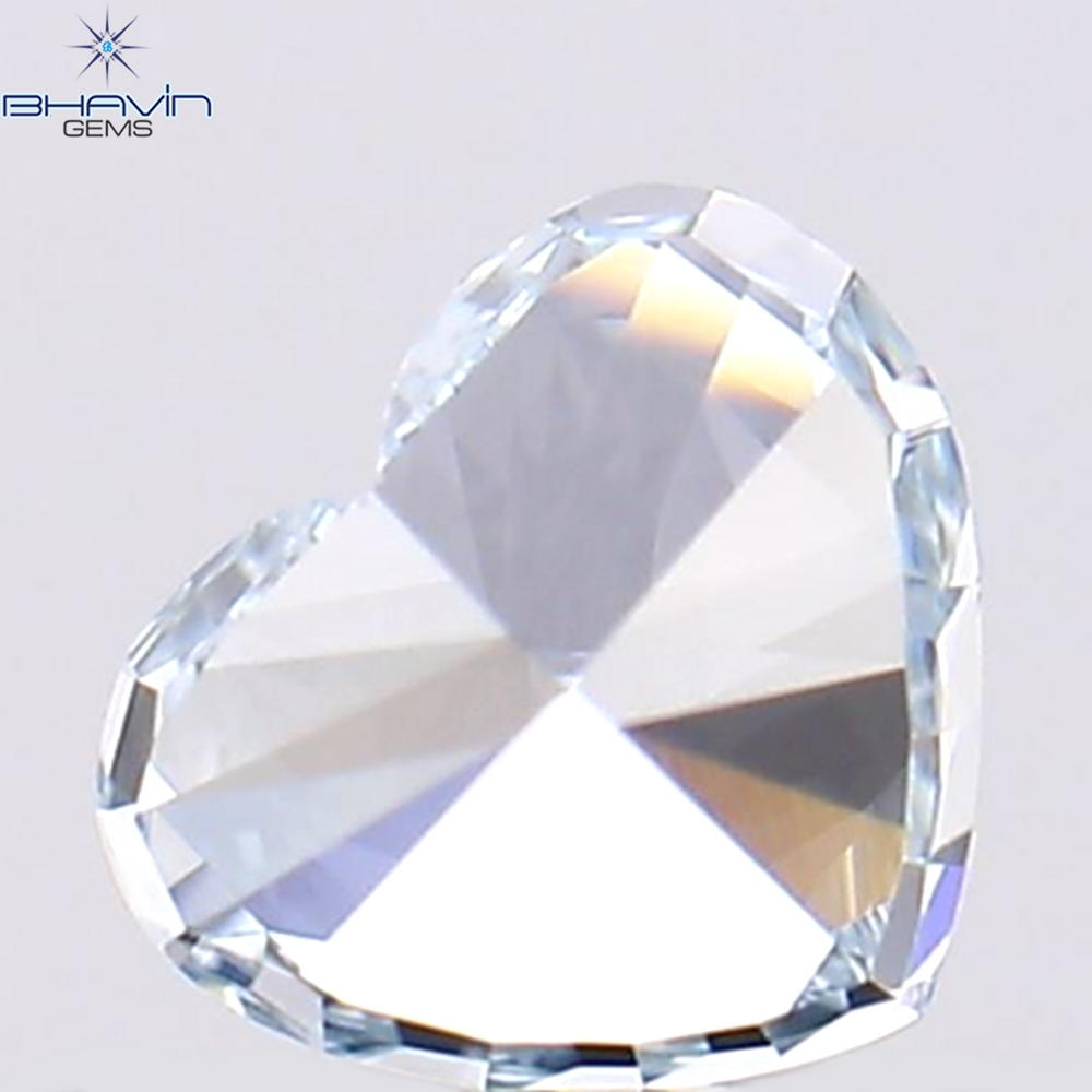 0.44 CT Heart Shape Natural Diamond Enhanced Greenish Blue Color VS1 Clarity (4.50 MM)