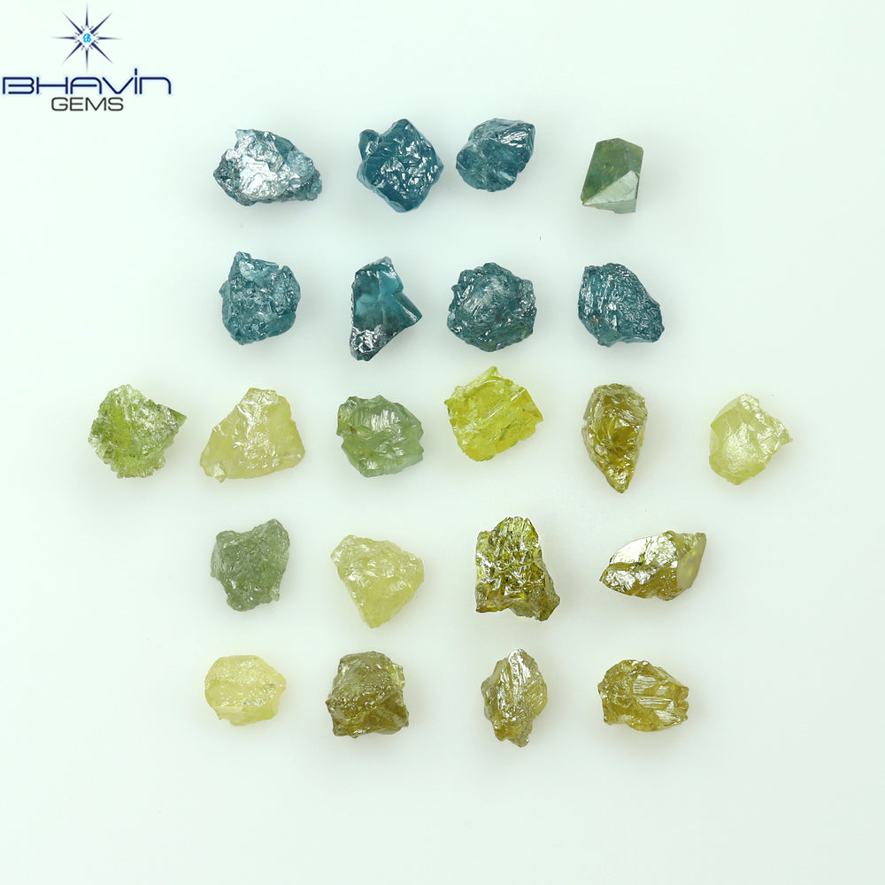 1.89 CT/22 PCS Rough Shape Enhanced Mix Color Natural Diamond I3 Clarity (3.30 MM)