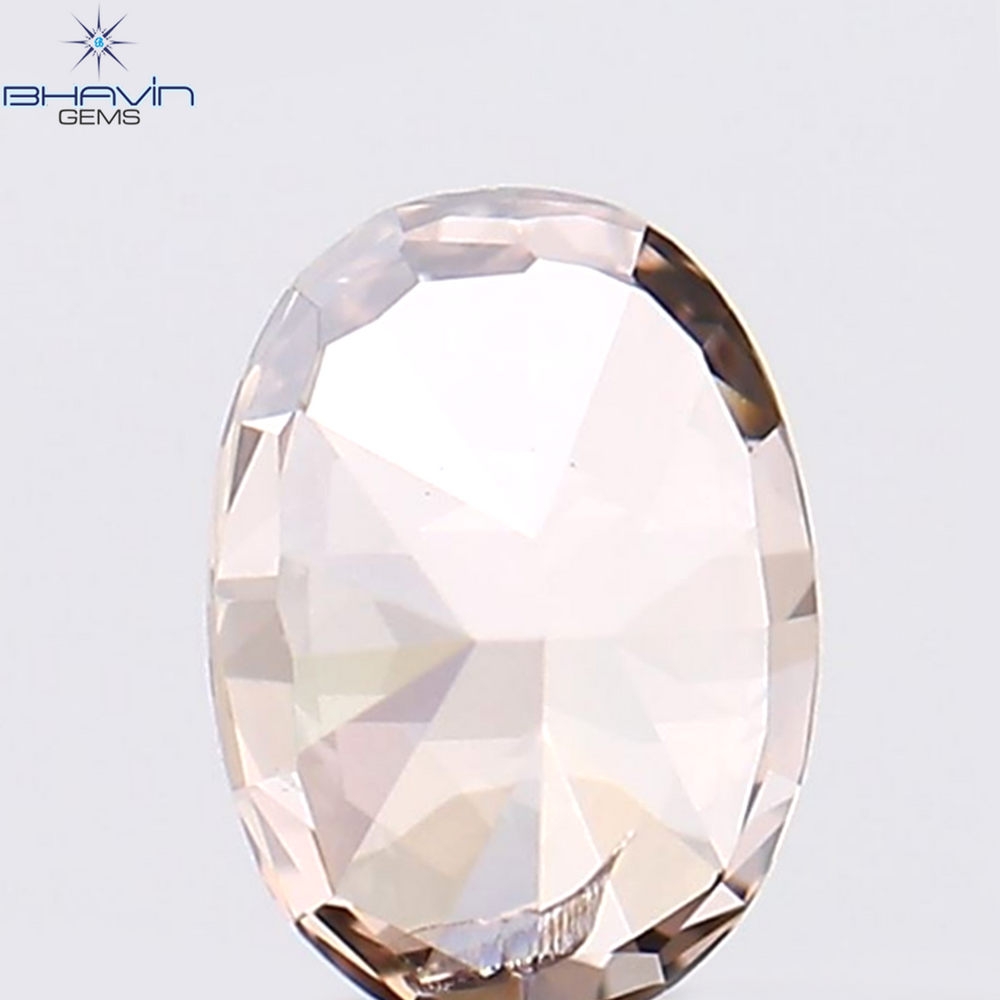 0.24 CT Oval Shape Natural Diamond Brown-Pink Color SI1 Clarity (4.46 MM)