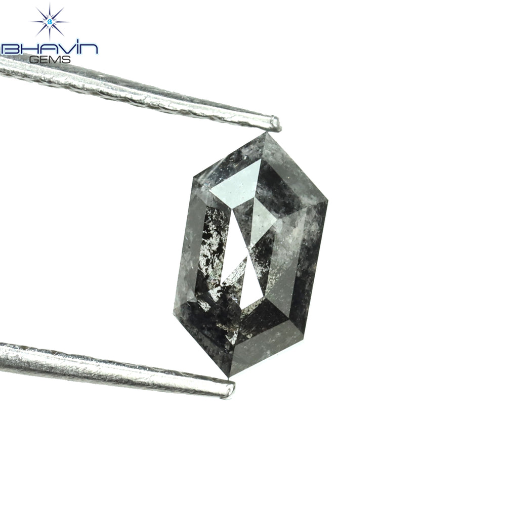 0.85 CT Hexagon Shape Natural Loose Diamond Salt And Pepper Color I3 Clarity (7.50 MM)