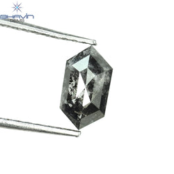 0.85 CT Hexagon Shape Natural Loose Diamond Salt And Pepper Color I3 Clarity (7.50 MM)