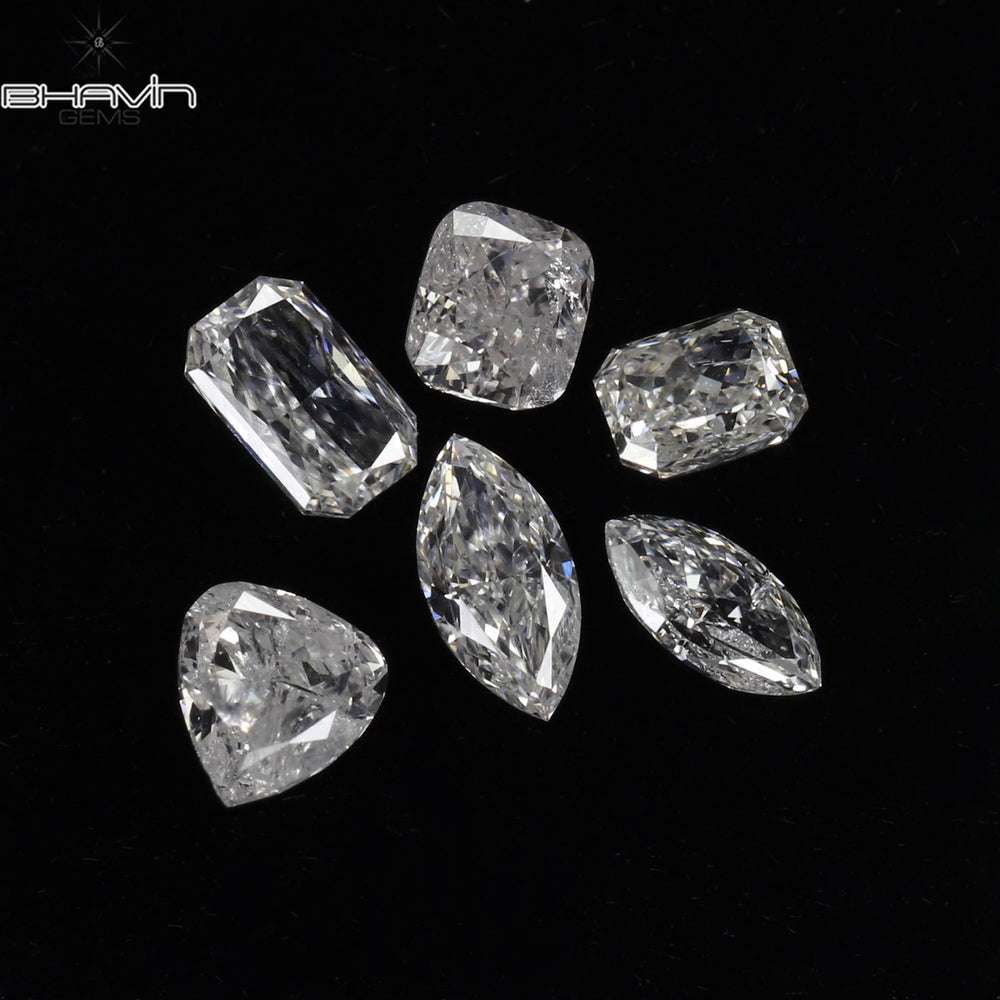 0.40 CT/ 6 Pcs Mix Shape Natural Diamond White Color SI2 Clarity (3.06 MM)