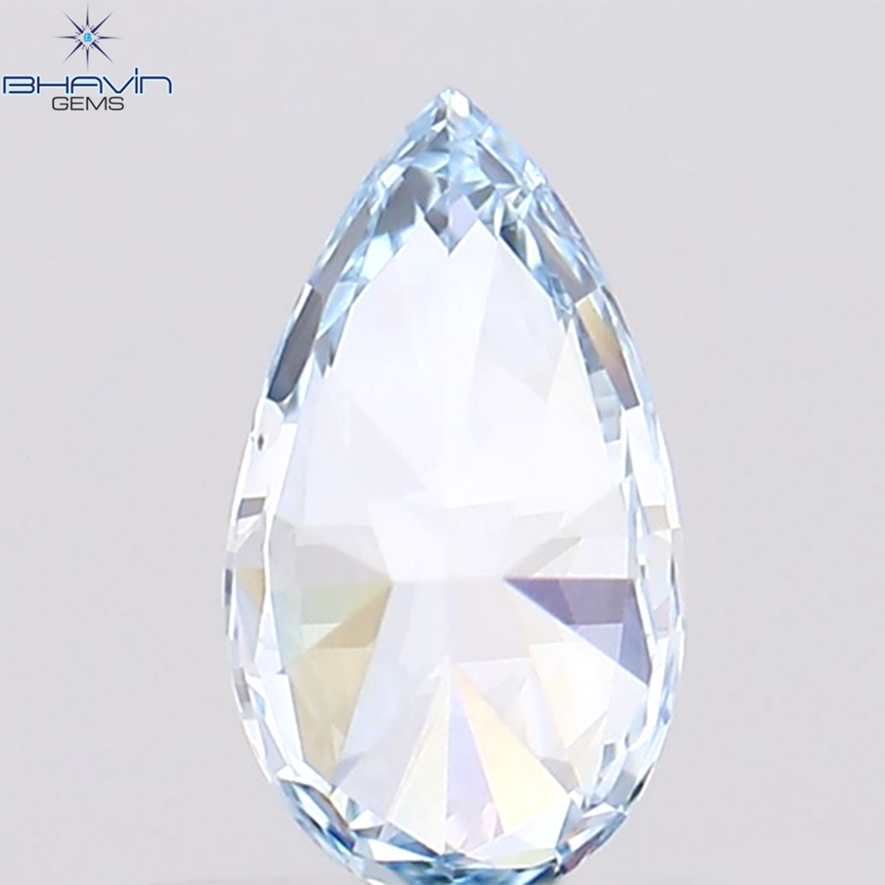 0.28 CT Pear Shape Natural Diamond Greenish Blue Color VS1 Clarity (5.79 MM)