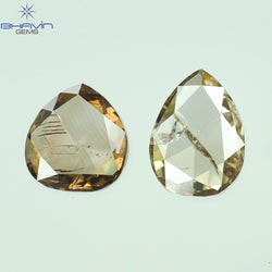0.52 CT Pear Shape Natural Diamond Brown Color SI-I1 Clarity (5.20 MM)