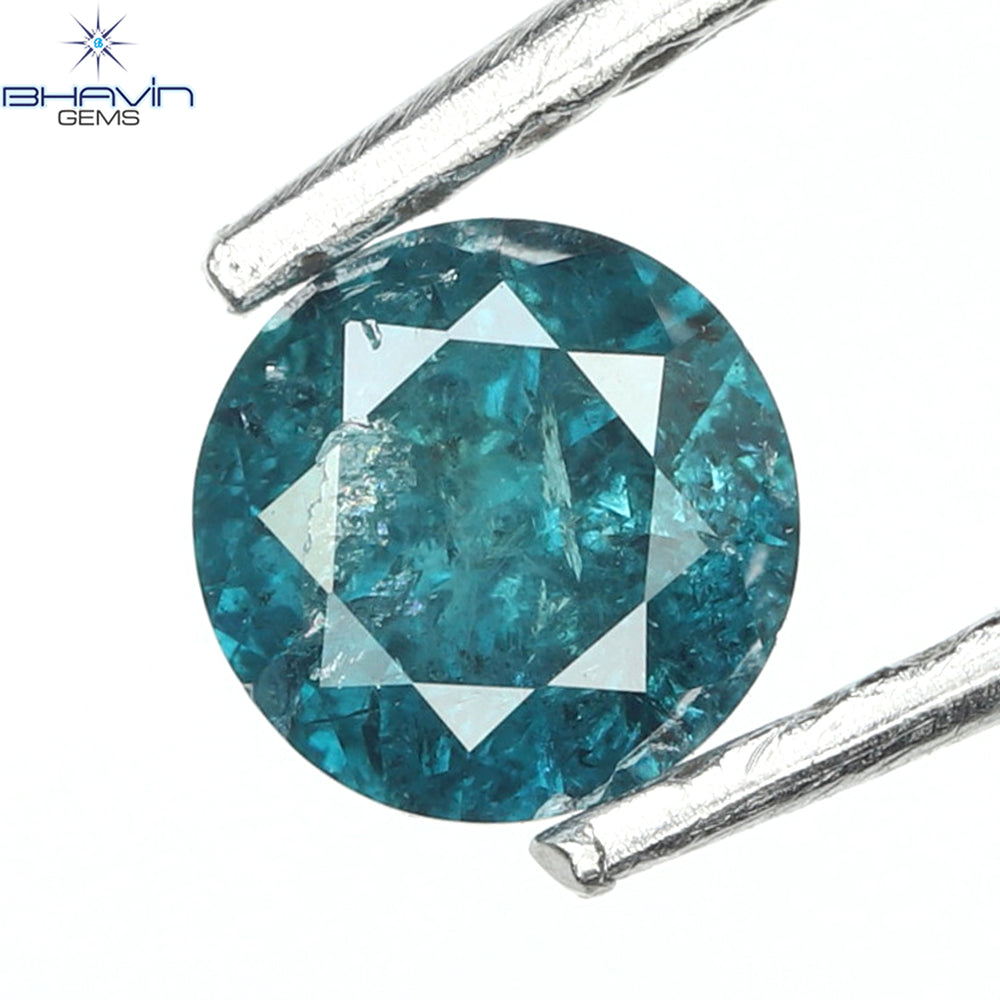 0.26 CT Round Diamond Natural Diamond Blue Color I3 Clarity (4.00 MM)