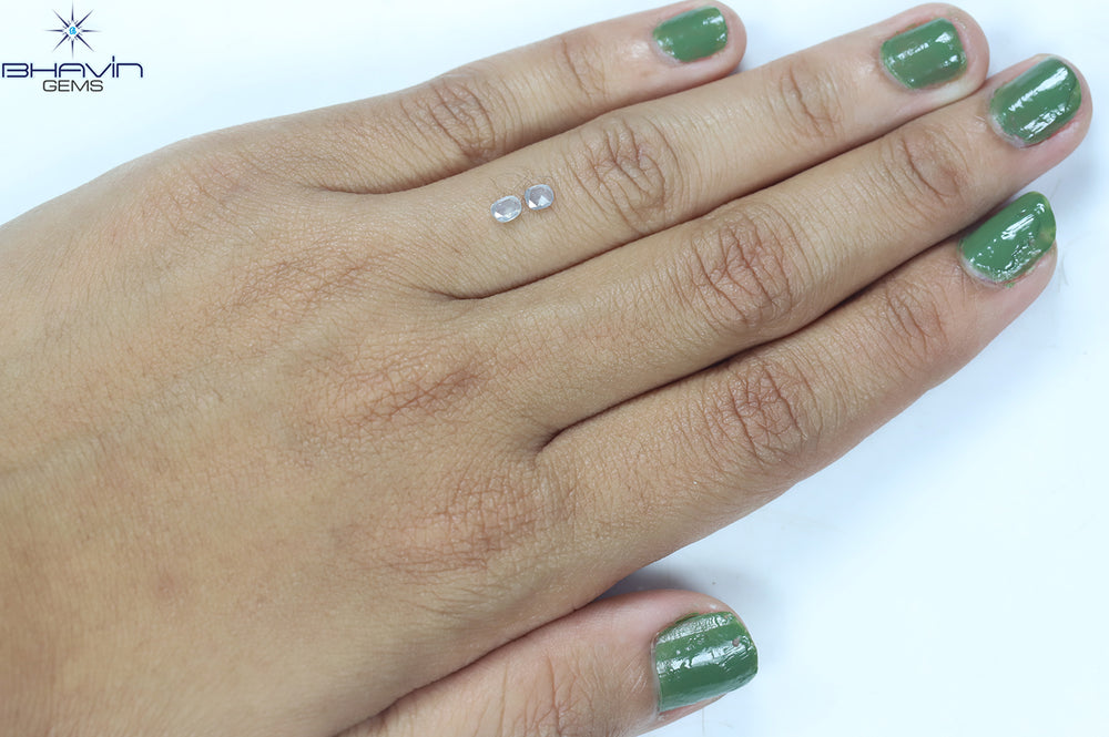 0.28 CT/2 Pcs Oval Shape Natural Diamond Salt And Papper Color I3 Clarity (3.71 MM)