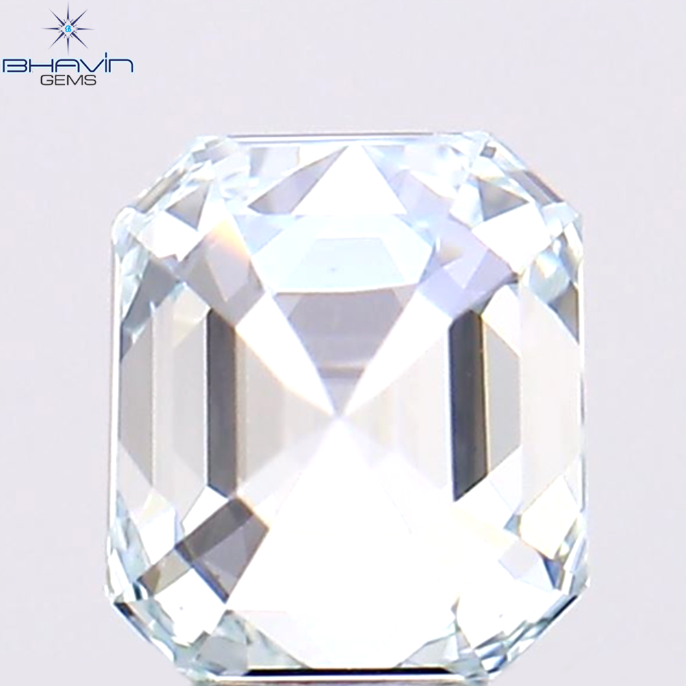 0.23 CT Asscher Shape Natural Diamond Greenish Blue Color VS1 Clarity (3.68 MM)