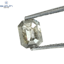 1.00 CT アッシャー シェイプ ナチュラル ダイヤモンド ソルト アンド ペッパー カラー I3 クラリティ (5.72 MM)