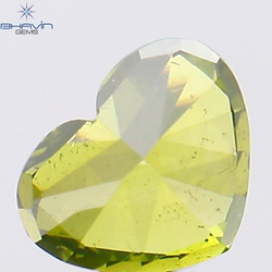 1.12 CT ハートシェイプ ナチュラル ダイヤモンド グリーン カラー SI1 クラリティ (6.26 MM)