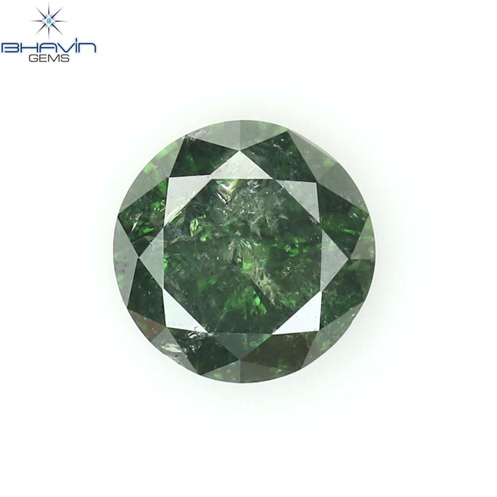 0.35 CT Round Diamond Natural Diamond Green Color I3 Clarity (4.49 MM)