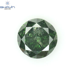 0.35 CT Round Diamond Natural Diamond Green Color I3 Clarity (4.49 MM)