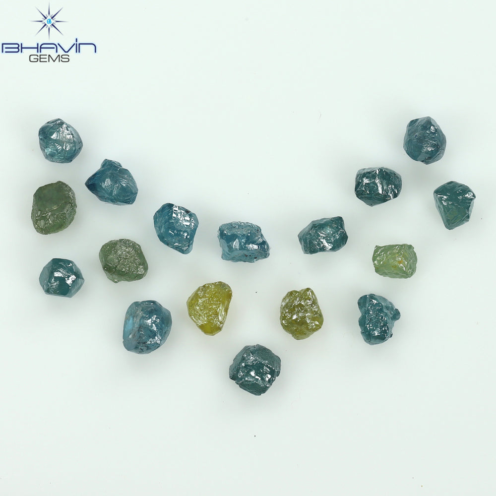2.10 CT/17 PCS Rough Shape Enhanced Mix Color Natural Diamond I3 Clarity (3.22 MM)