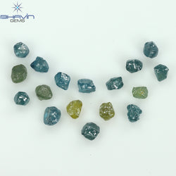 2.10 CT/17 PCS Rough Shape Enhanced Mix Color Natural Diamond I3 Clarity (3.22 MM)