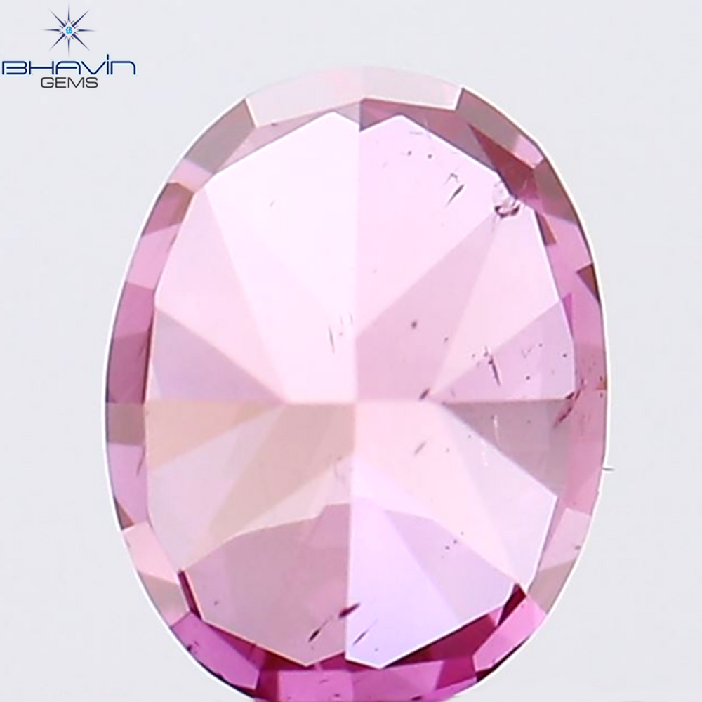 0.39 CT Oval Shape Natural Diamond Enhanced Pink Color VS2 Clarity (4.90 MM)
