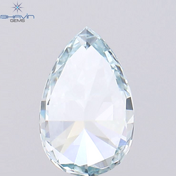 0.37 CT Pear Shape Natural Diamond Greenish Blue Color VS1 Clarity (6.00 MM)