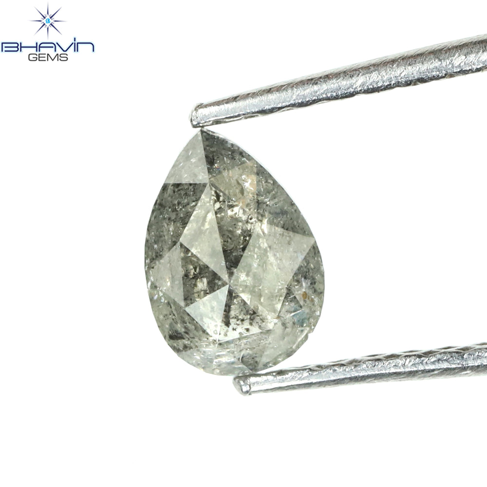 0.49 CT Pear Shape Natural Loose Diamond Salt And Pepper Color I3 Clarity (6.15 MM)