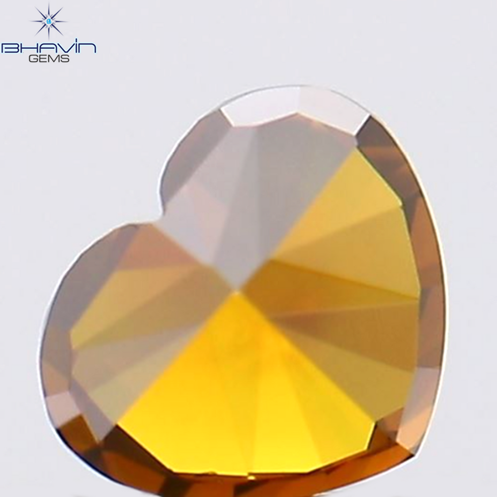 0.22 CT Heart Shape Natural Loose Diamond Orange Color VS2 Clarity (3.72 MM)