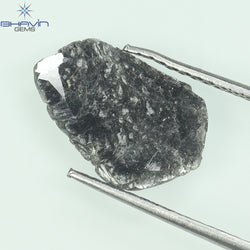 1.10 CT Slice Shape Natural Diamond Salt And Papper Color I3 Clarity (13.00 MM)