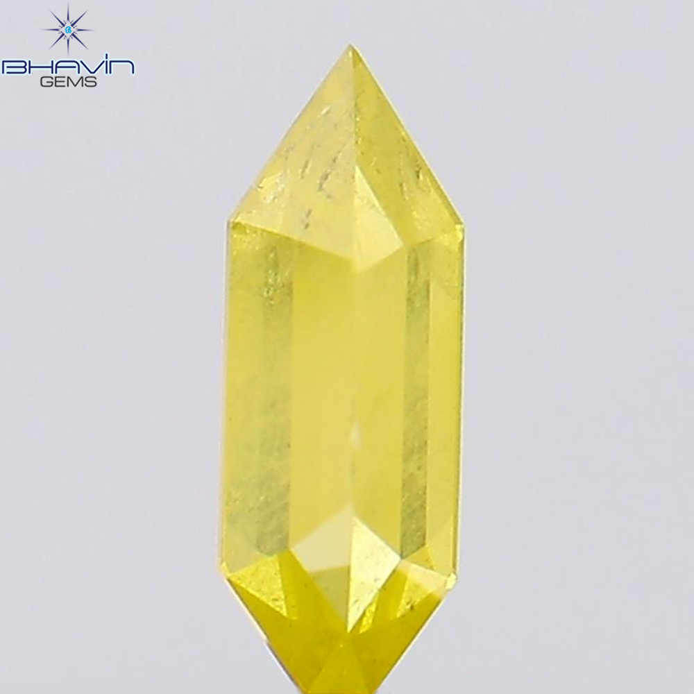 0.19 CT Hexagon Shape Natural Diamond Yellow Color I2 Clarity (6.65 MM)