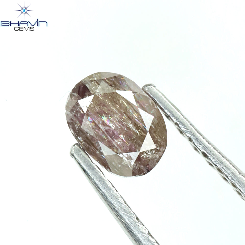 0.40 CT Oval Shape Natural Diamond Pink Color I3 Clarity (4.86 MM)