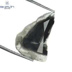1.75 CT Slice Shape Natural Diamond Salt And Pepper Color I3 Clarity (15.74 MM)