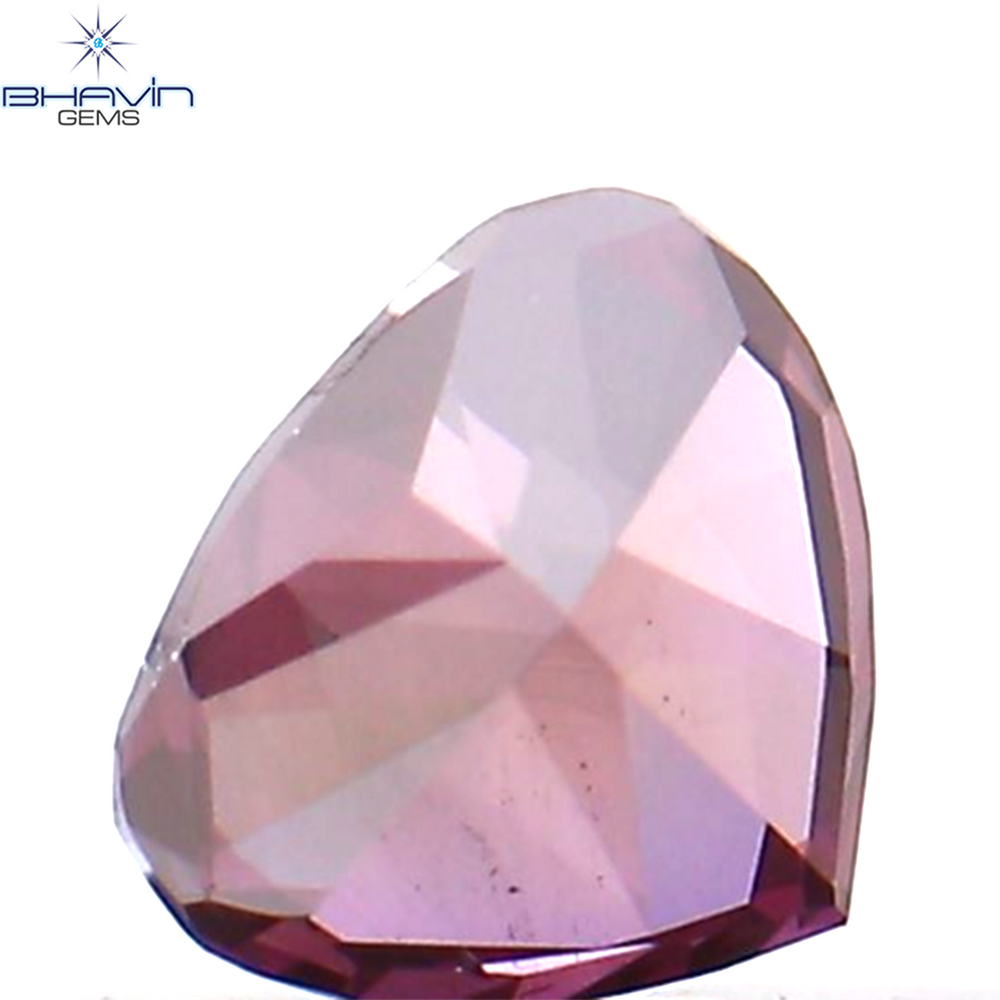 0.12 CT Heart Shape Natural Diamond Enhanced Pink Color VS2 Clarity (3.44 MM)