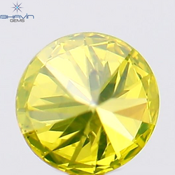 0.12 CT Round Shape Natural Diamond Green Yellow Color SI1 Clarity (3.19 MM)