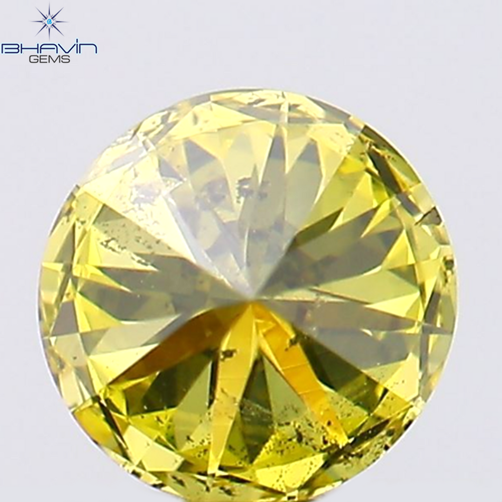 0.29 CT Round Shape Natural Diamond Yellow Color SI1 Clarity (4.26 MM)