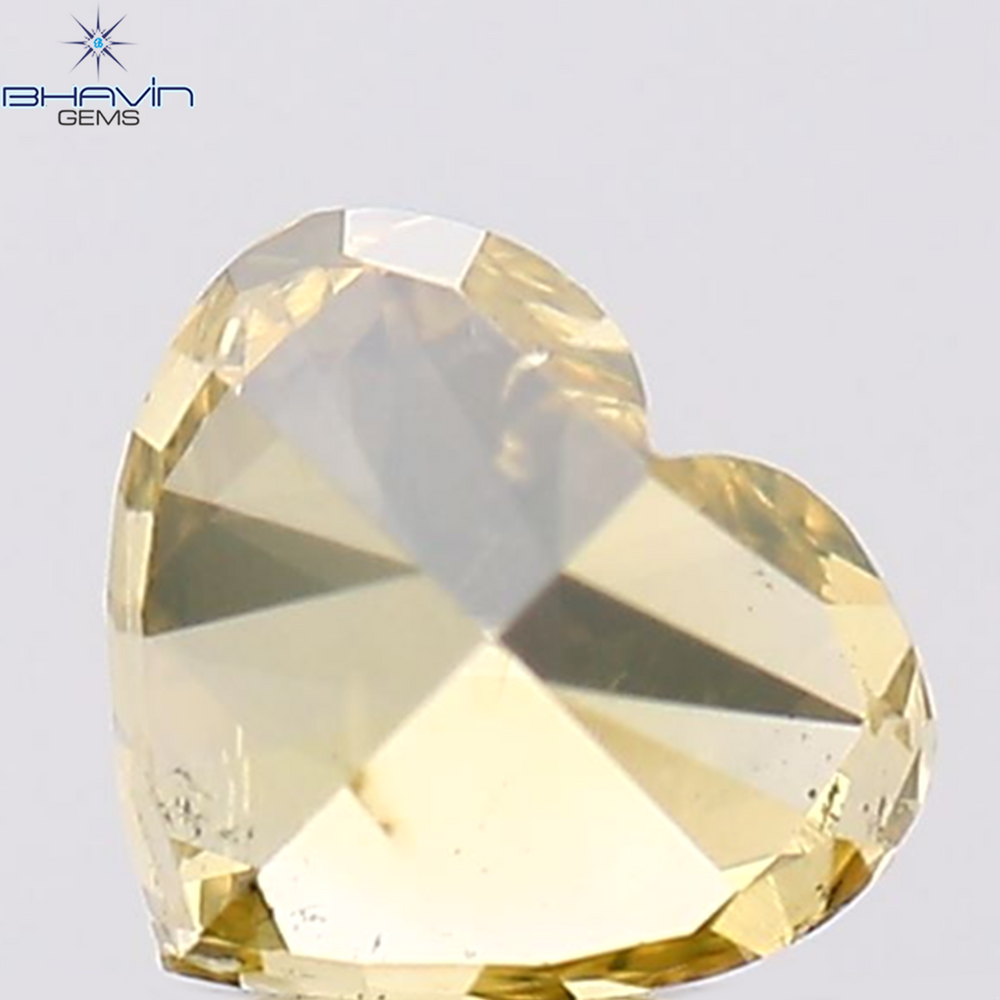 0.45 CT Heart Shape Natural Diamond Brown Yellow Color SI1 Clarity (4.73 MM)