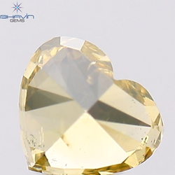 0.45 CT Heart Shape Natural Diamond Brown Yellow Color SI1 Clarity (4.73 MM)
