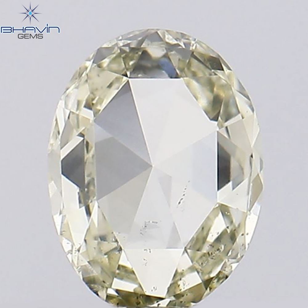 0.55 CT Rose Oval Shape Natural Diamond Brown Yellow Color SI1 Clarity (6.62 MM)